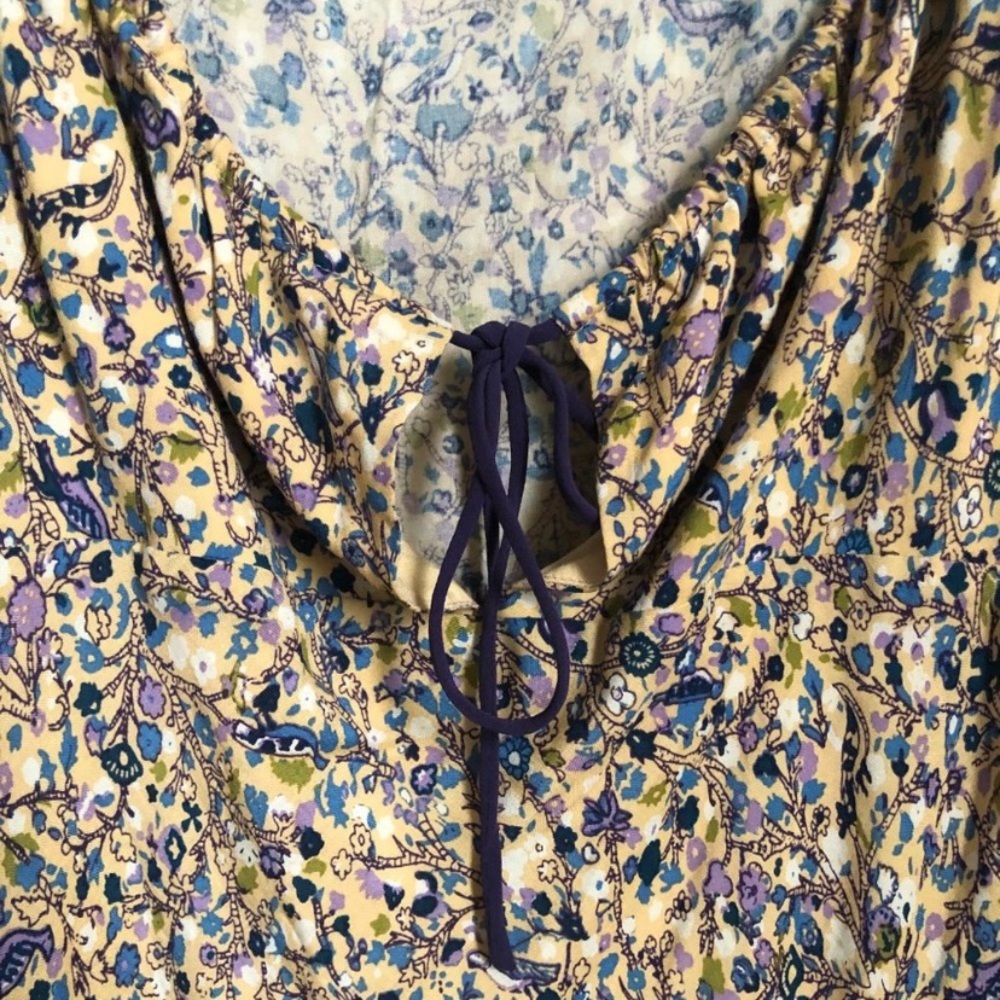 Floral Side Tie Peasant Dress - Picture 5 of 15